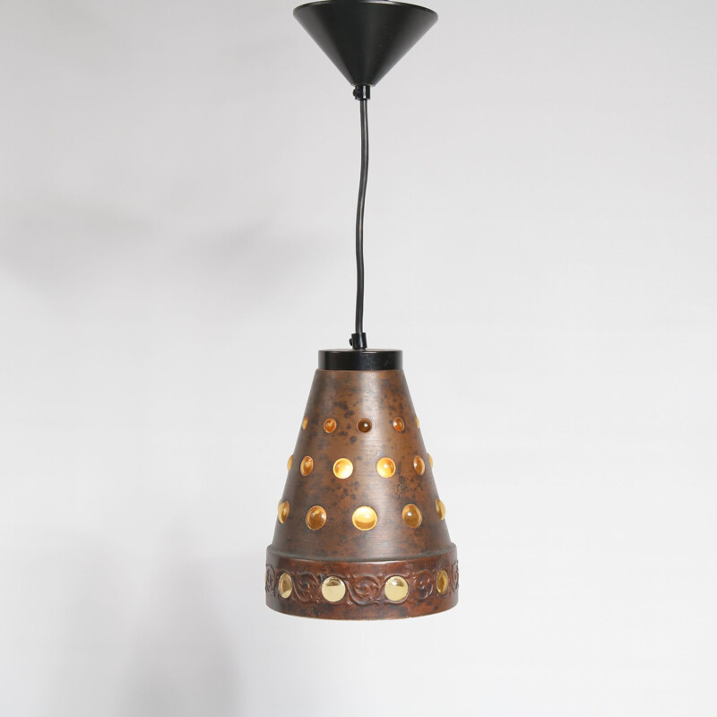 Vintage copper pendant light  by Nanny Still for Raak,Netherlands,1960