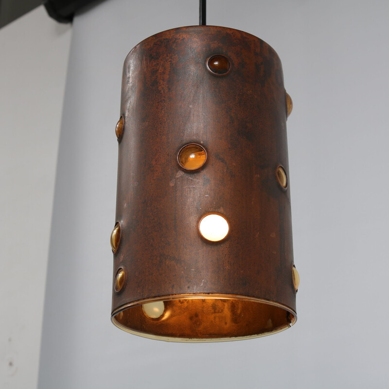 Vintage copper pendant light  by Nanny Still for Raak,Netherlands,1960