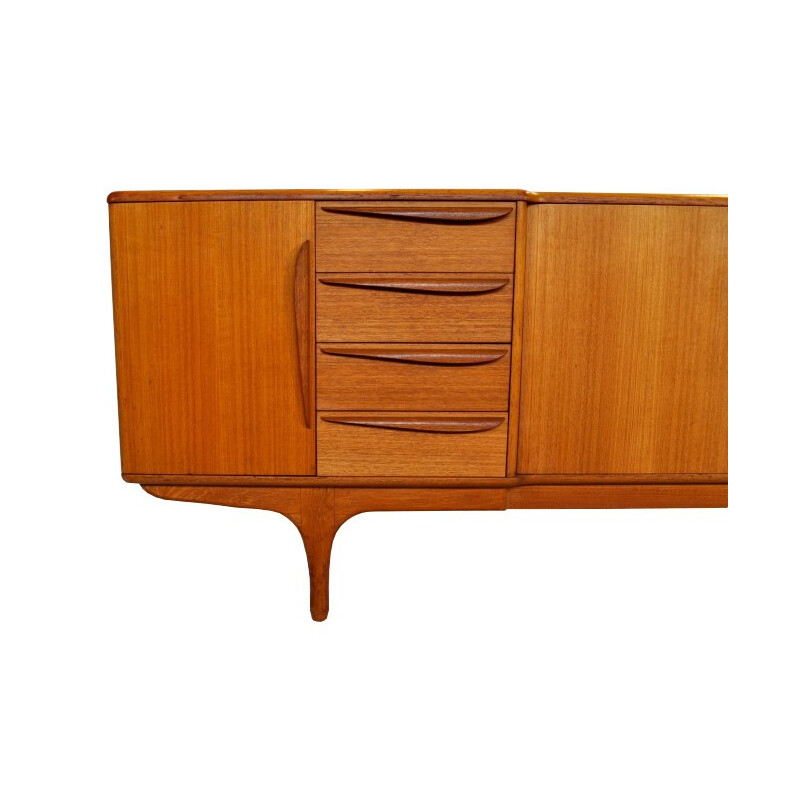 Long French sideboard in teak - 1960s