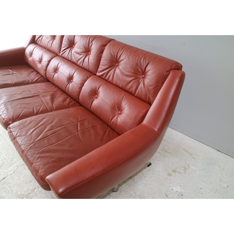Vintage 3 seater sofa in leather,Denmark,1960 