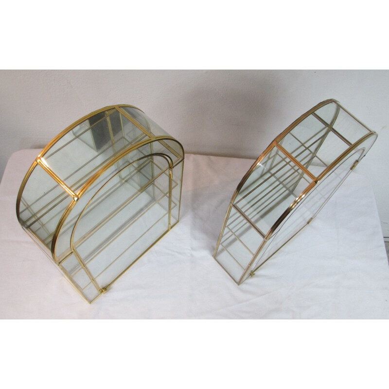 Vintage pair of storange in glass and brass from the 70s