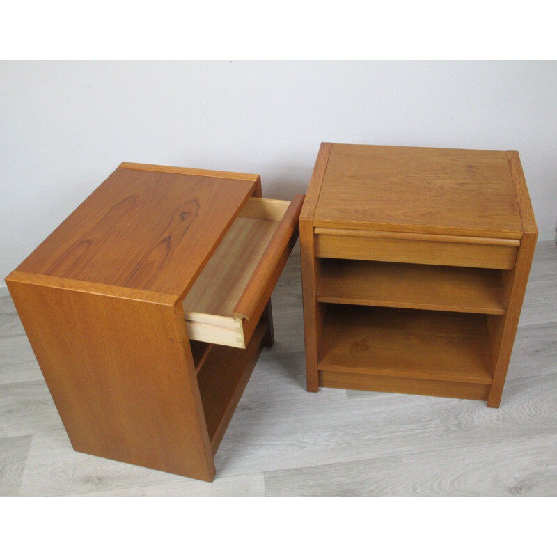 Vintage set of 2 danish night stands,1970