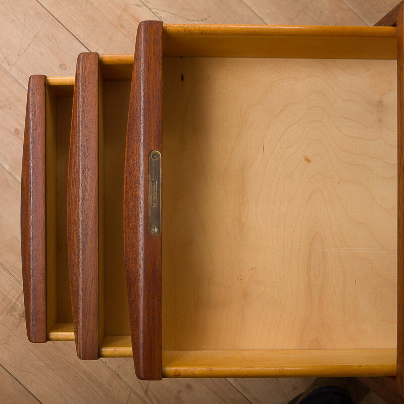 Bureau danois vintage en teck avec 3 tiroirs, vers 1960