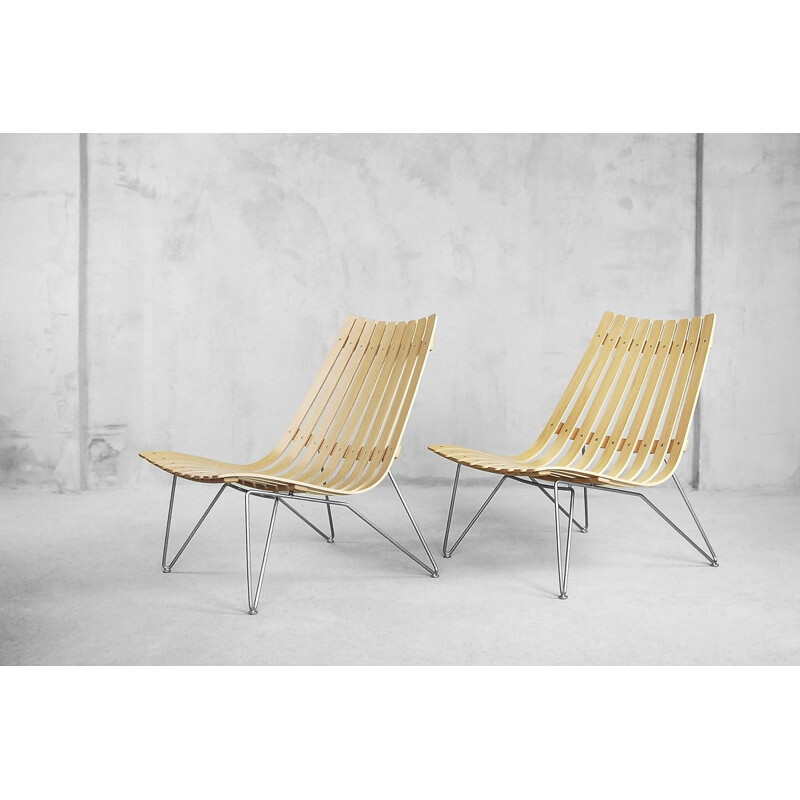 Paire de fauteuils vintage Scandia par Hans Brattrud pour Fjordfiesta, Norvège 1957