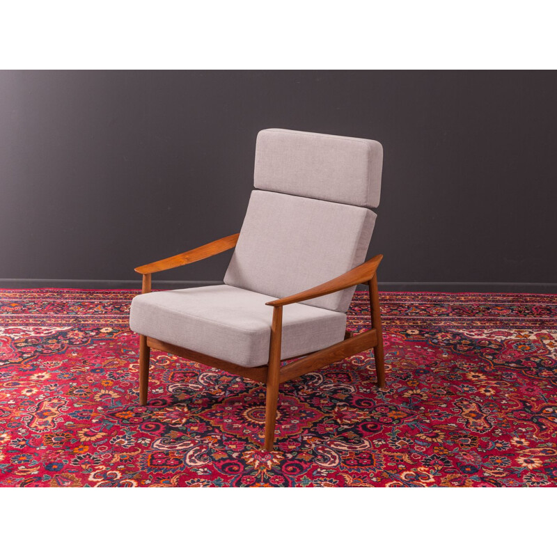 Vintage armchair with foot stool FD 164 by Arne Vodder for France & Søn 1960s