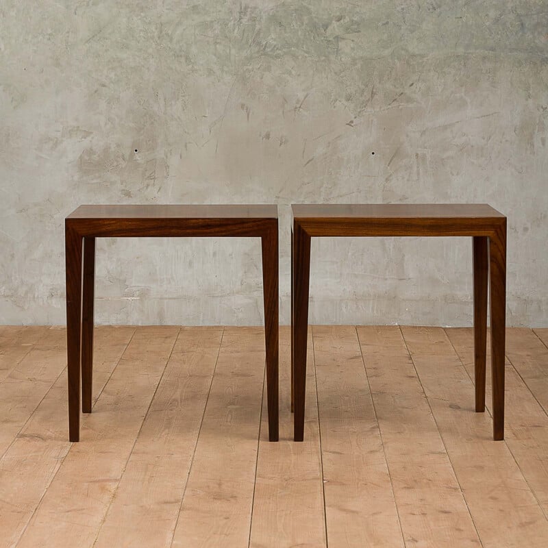Paire de tables d'appoint vintage en palissandre par Severin Hansen Haslev 1960