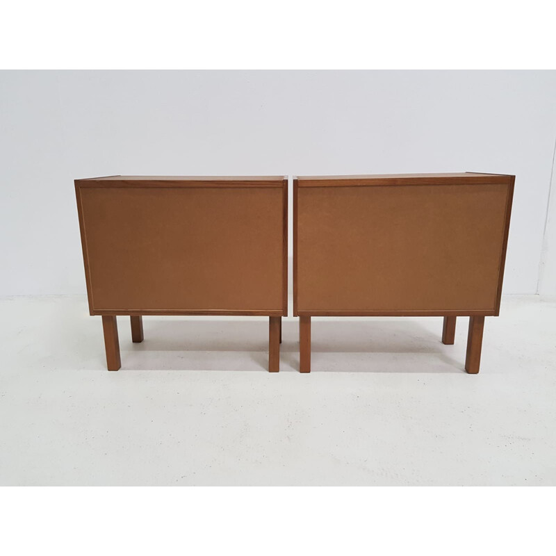 Scandinavian vintage teak bedside table with 1960 drawers