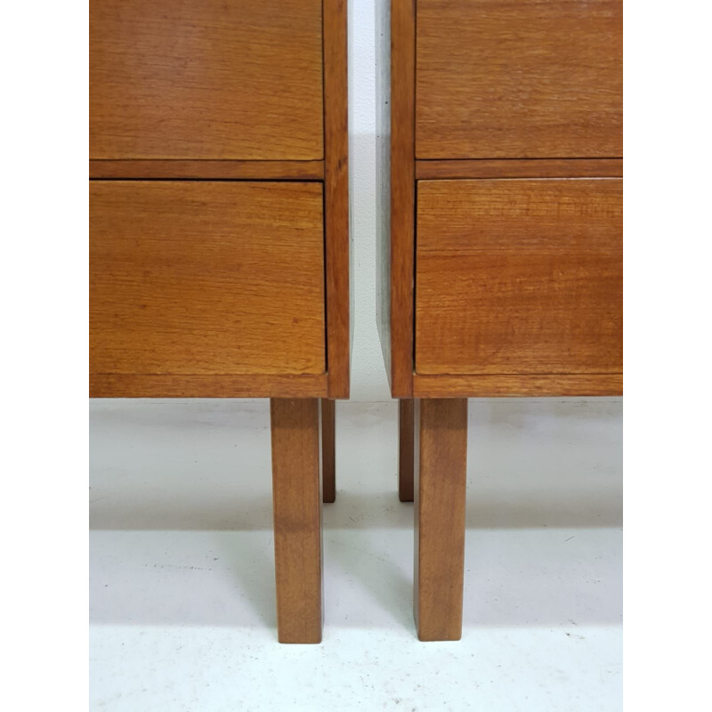 Scandinavian vintage teak bedside table with 1960 drawers