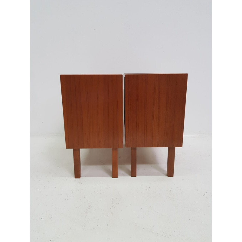 Scandinavian vintage teak bedside table with 1960 drawers