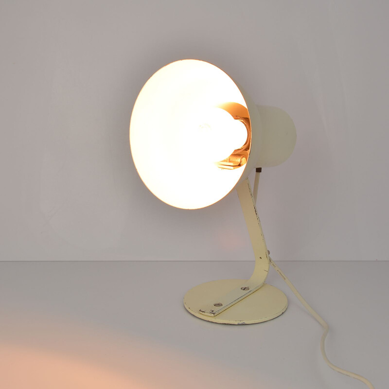 Vintage table lamp white by Napako, Czechoslovakia, 1960s