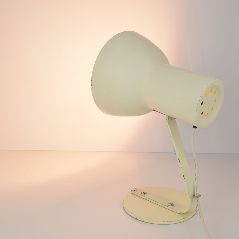 Vintage table lamp white by Napako, Czechoslovakia, 1960s