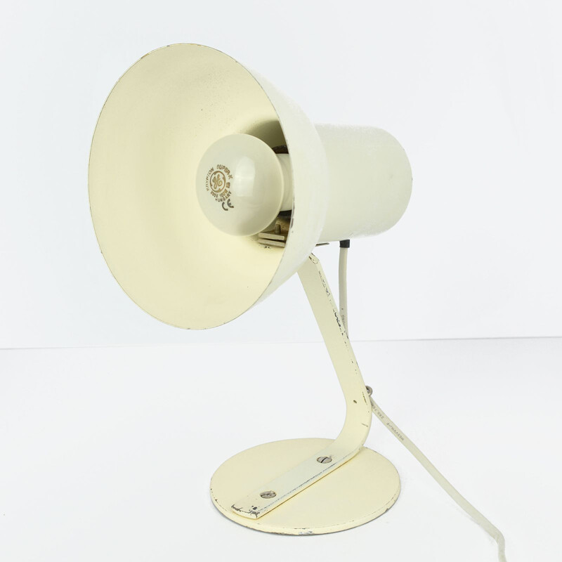 Vintage table lamp white by Napako, Czechoslovakia, 1960s