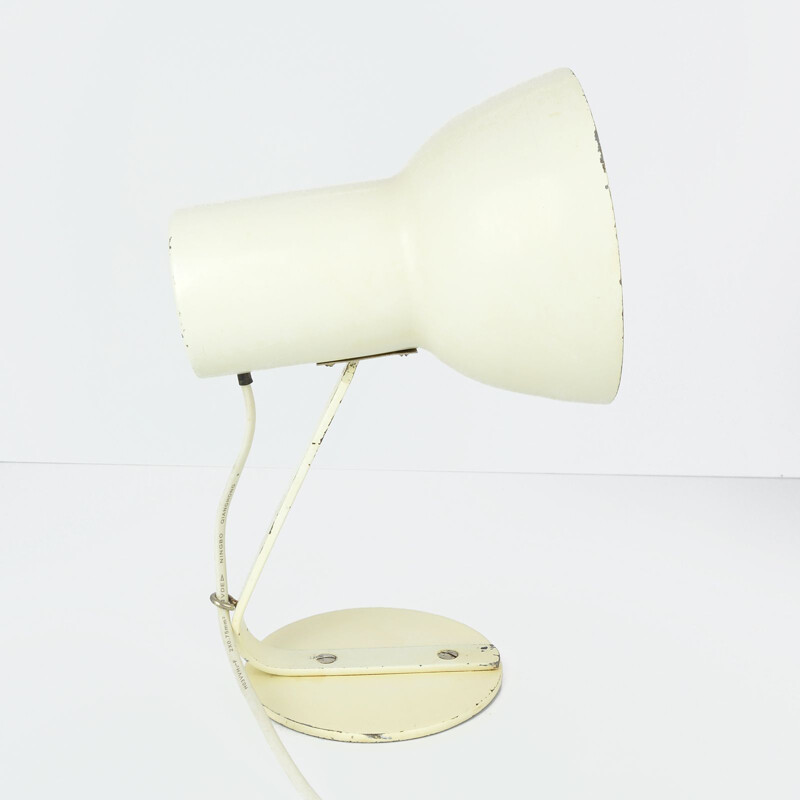 Vintage table lamp white by Napako, Czechoslovakia, 1960s