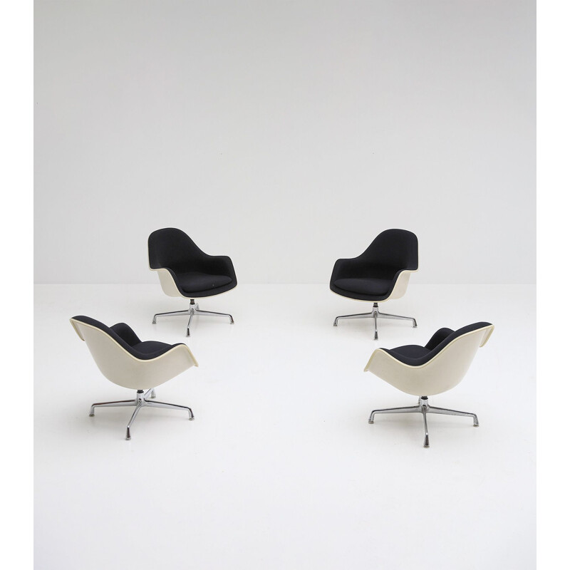 Set of 4 vintage swiveling armchairs EC175-8 by Charles and Ray Eames for Herman Miller