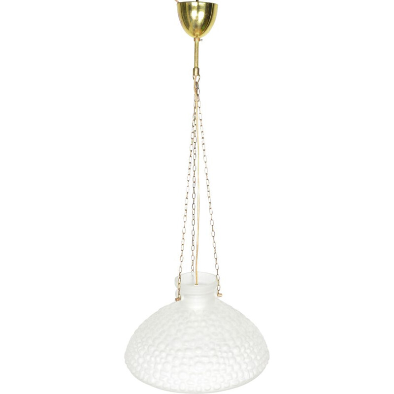 Vintage glass pendant lamp, Sweden 1960