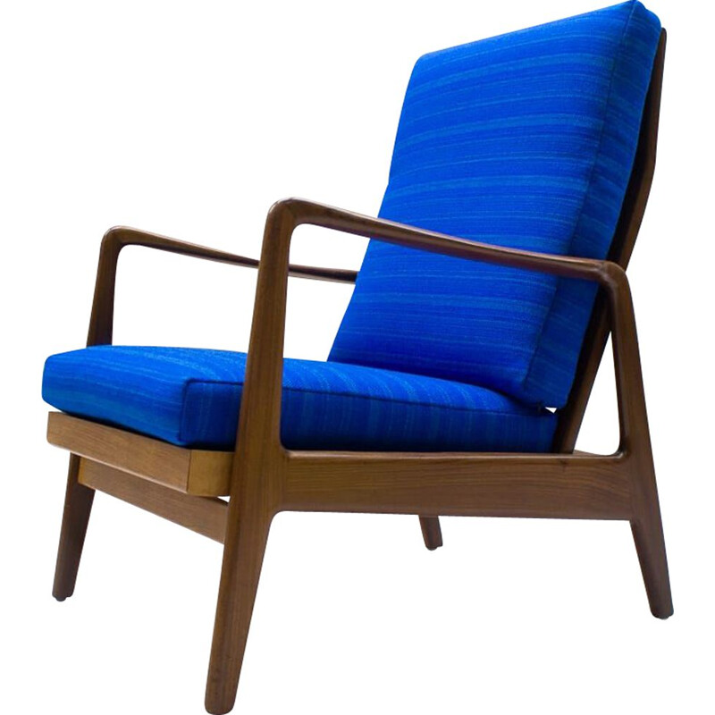 Vintage adjustable blue armchair 1960s