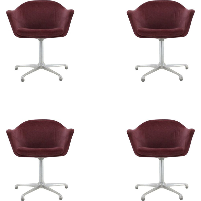 Set of 4 vintage swivel armchairs by Konrad Schàfer, 1960