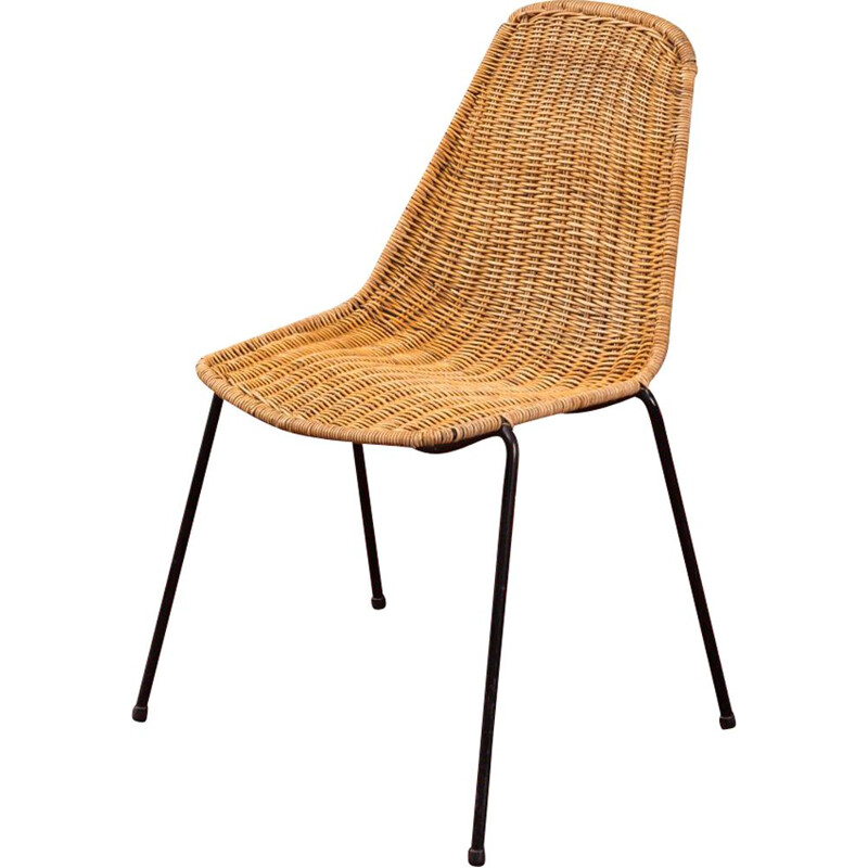 Vintage wicker chair by  Gian Franco Legler from the 1950