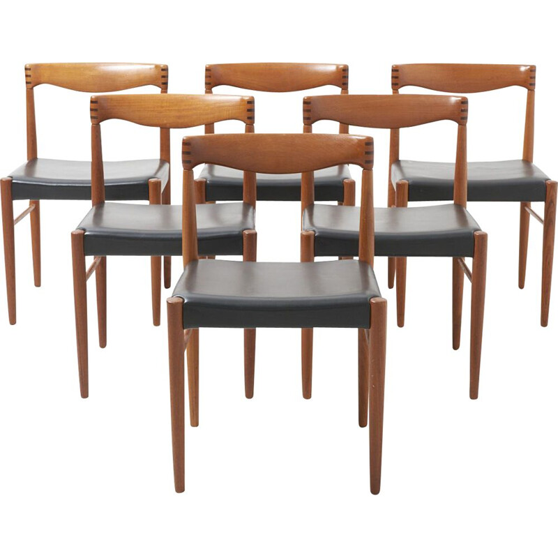 Vintage set of 6 dining chairs by H.W. KLein for Bramin 1960