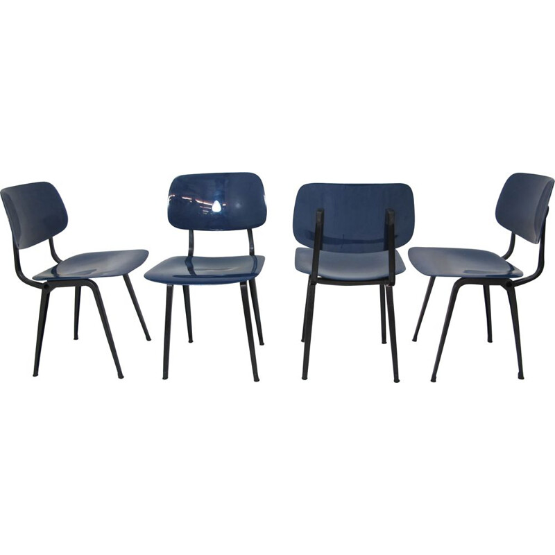 Set of 4 vintage dining chairs Revolt by Friso Kramer for Ahrend De Cirkel, 1990s