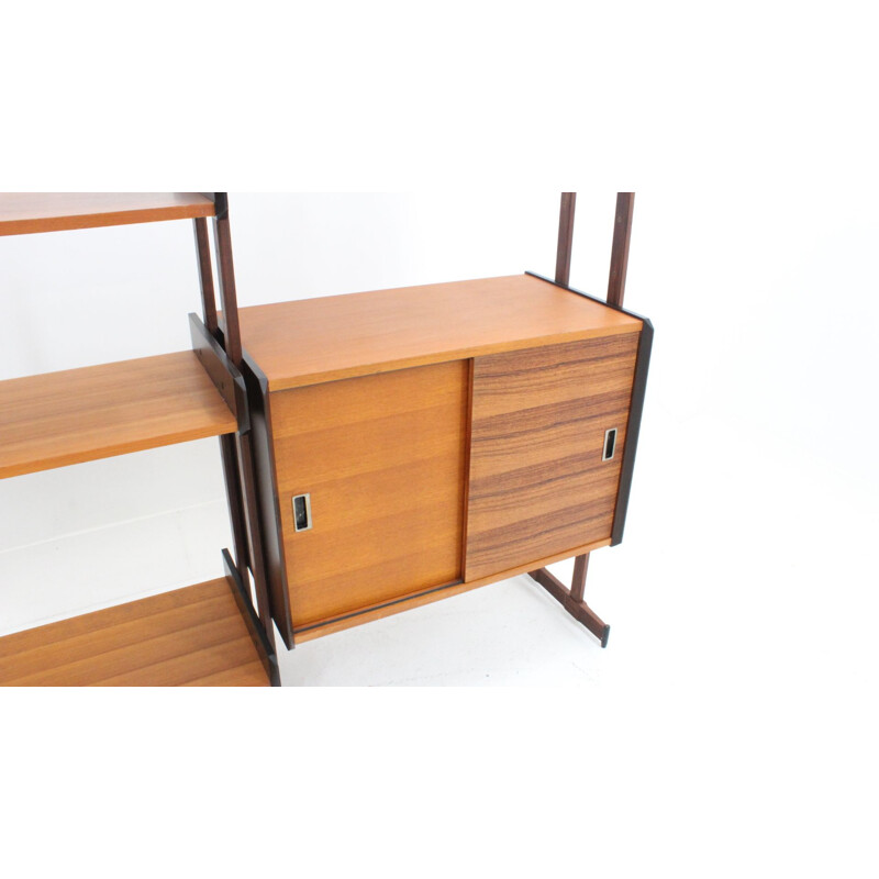 Vintage wall unit in teak and rosewood