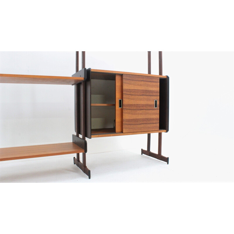 Vintage wall unit in teak and rosewood