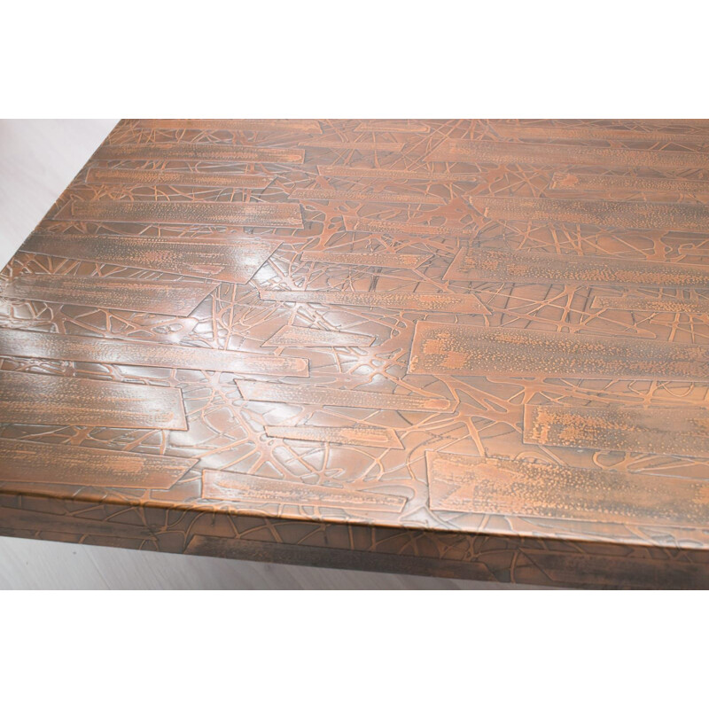 Vintage copper coffee table by Heinz Lilienthal