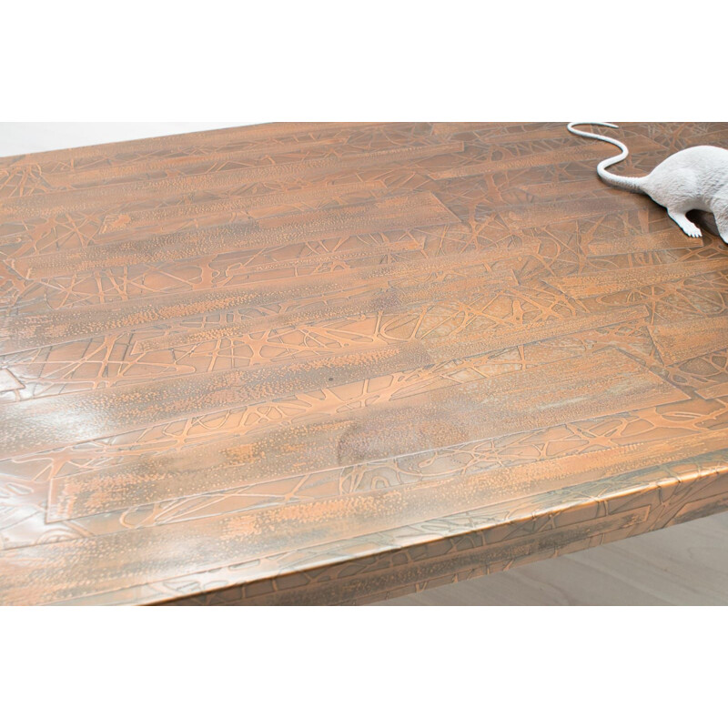 Vintage copper coffee table by Heinz Lilienthal