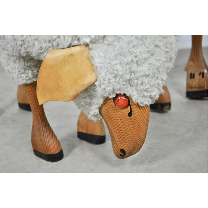 Pair of sheep stools by Hanns peter Krafft for Meier, 1960s