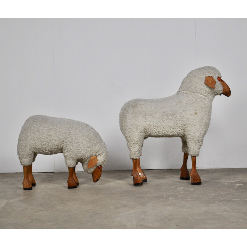 Pair of sheep stools by Hanns peter Krafft for Meier, 1960s