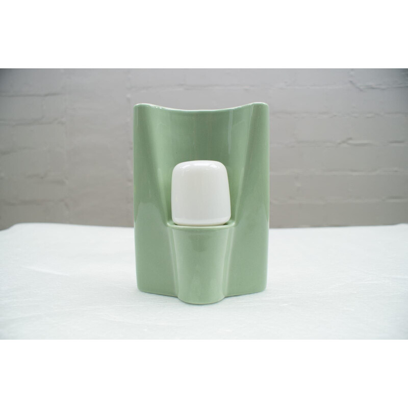 Vintage wall lamp green Wilhelm Wagenfeld for Lindner Leuchten, Mod.No. 6454