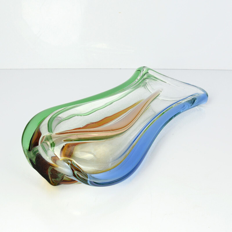 Vintage glass vase Rhapsody by Frantisek Zemek, Moser Czechoslovakia, 1960s