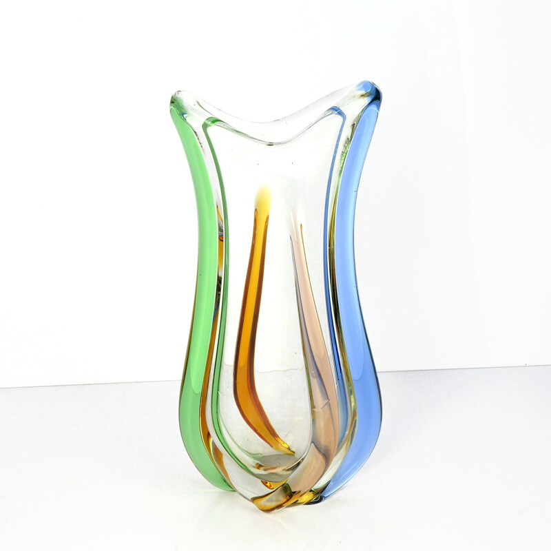 Vase en verre vintage Rhapsody de Frantisek Zemek, Moser Tchécoslovaquie, années 1960