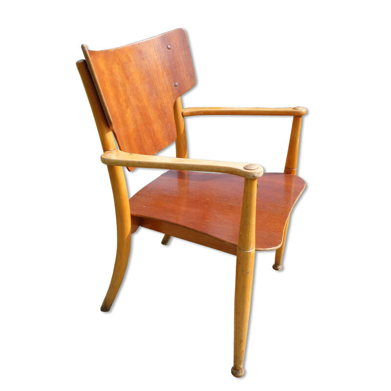 Vintage Portex stoel nr. 111 van Hvidt en Mølgaard Denemarken 1940