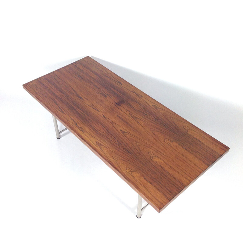 Pastoe coffee table in rosewood veneer and metal, Cees BRAAKMAN - 1960s