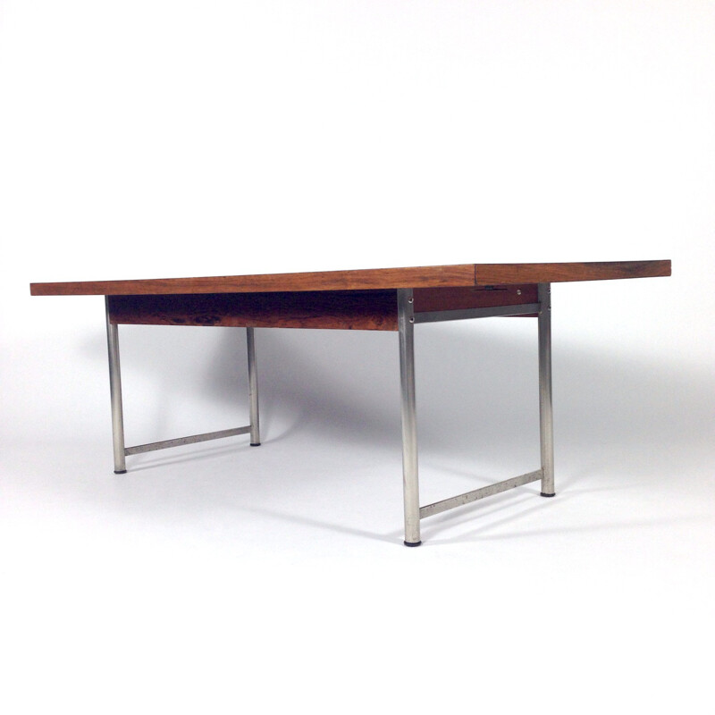 Pastoe coffee table in rosewood veneer and metal, Cees BRAAKMAN - 1960s