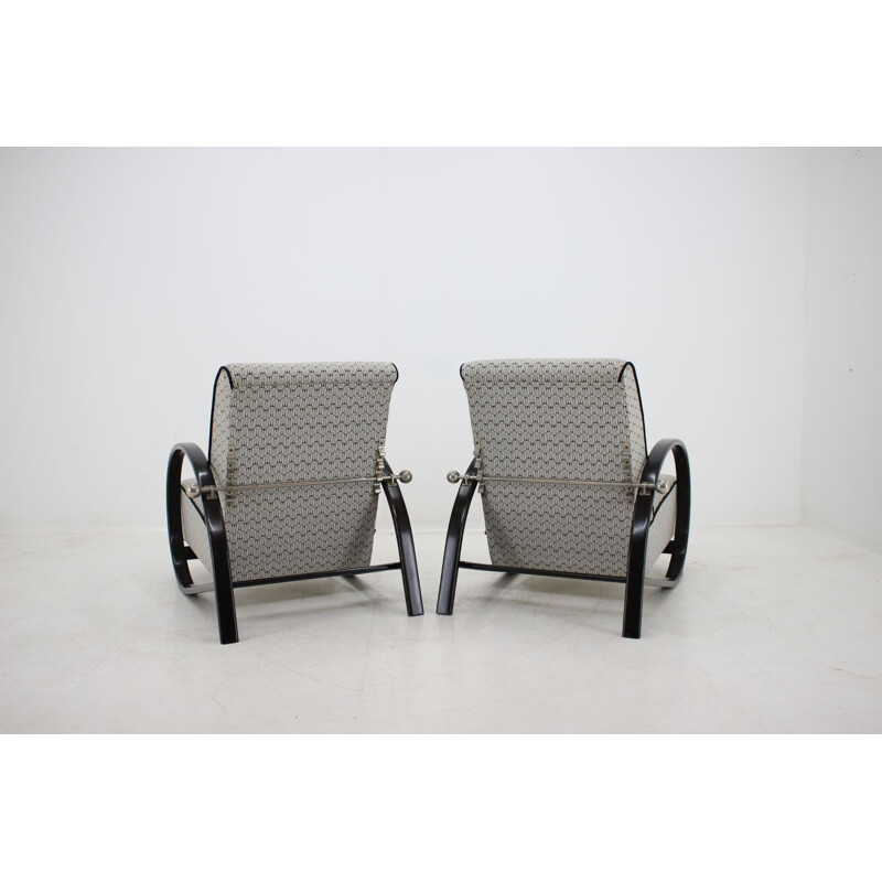 Ensemble de 2 fauteuils vintage Art Déco en bois courbé 1930