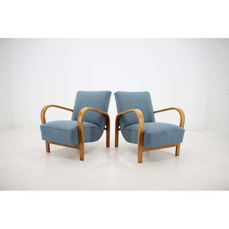 Set of 2 vintage armchairs Karel Koželka, Antonín Kropáček 1950s