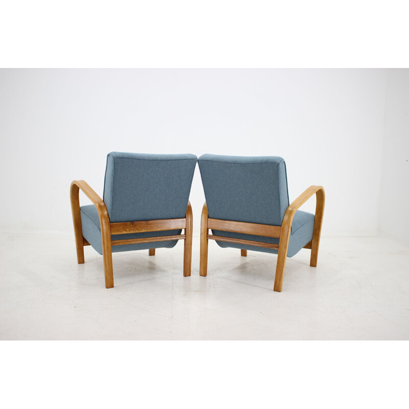 Set of 2 vintage armchairs Karel Koželka, Antonín Kropáček 1950s