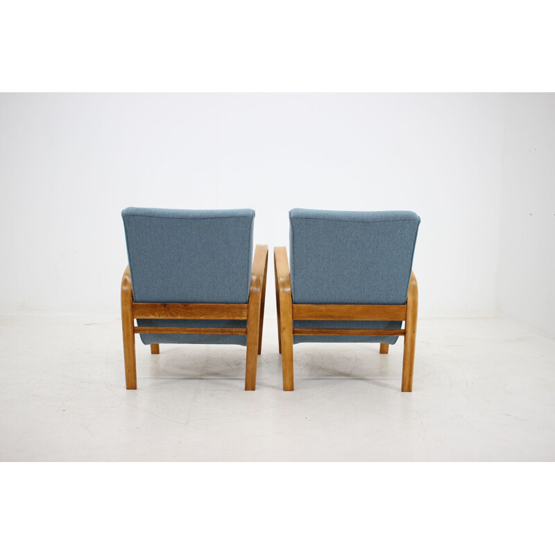 Set of 2 vintage armchairs Karel Koželka, Antonín Kropáček 1950s