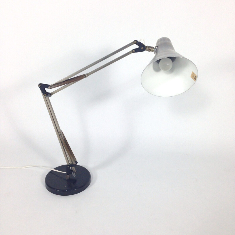 Vintage metal and aluminum table lamp, 1960