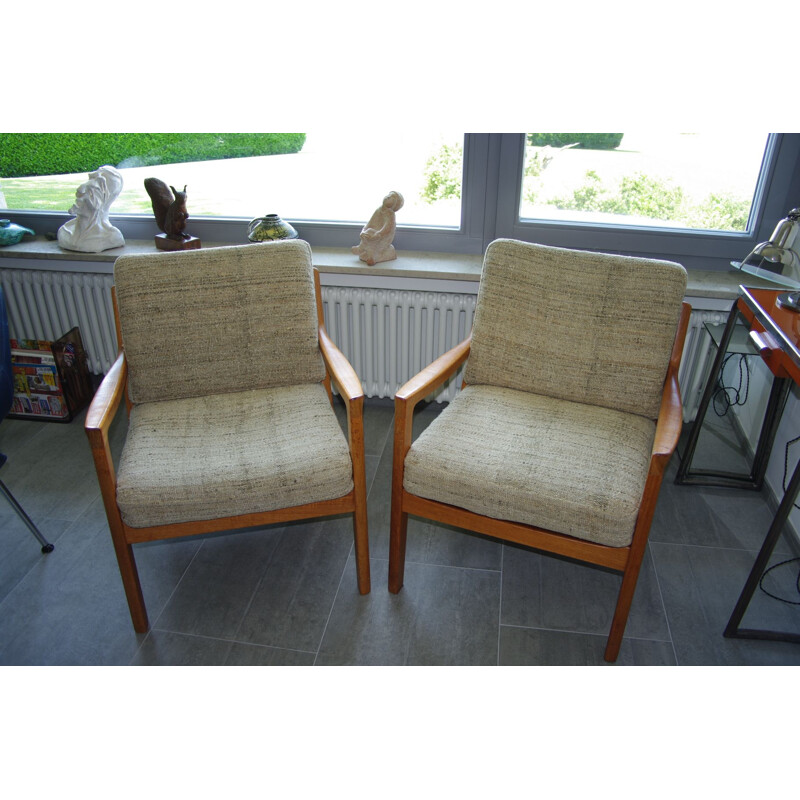 Paire de fauteuil vintage sénateur de Ole Wanchers