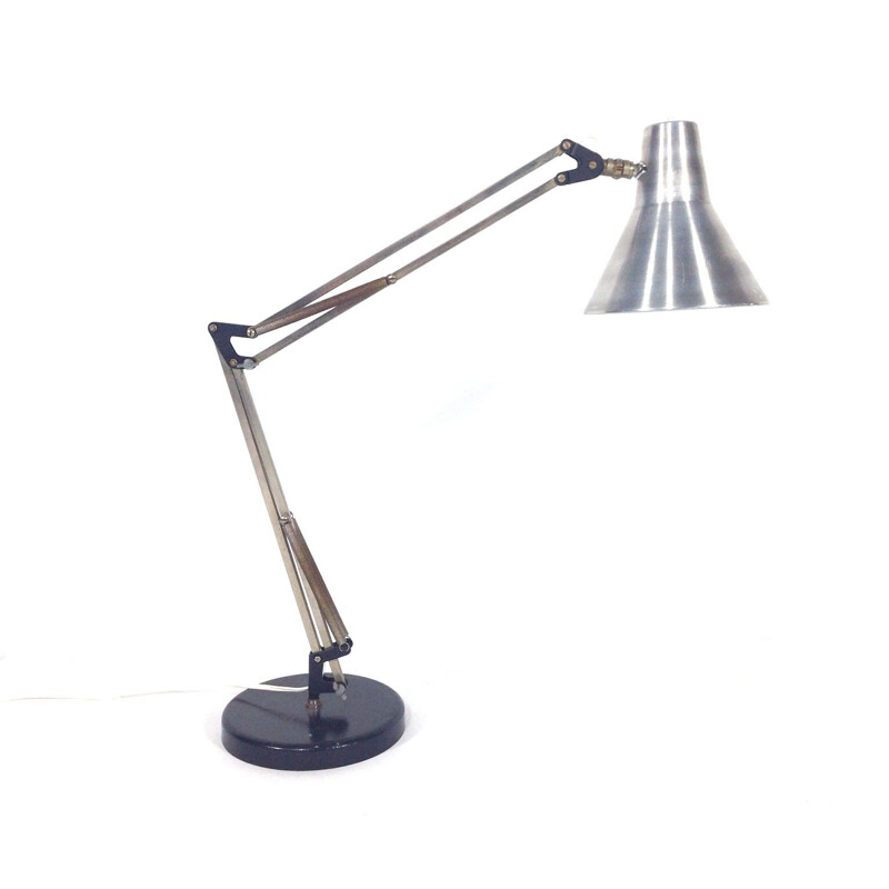 Vintage metal and aluminum table lamp, 1960