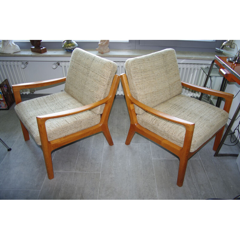 Paire de fauteuil vintage sénateur de Ole Wanchers