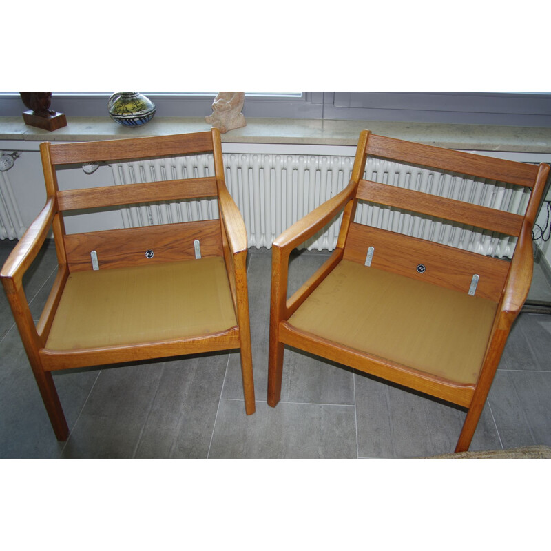 Paar vintage senatorstoelen van Ole Wanchers