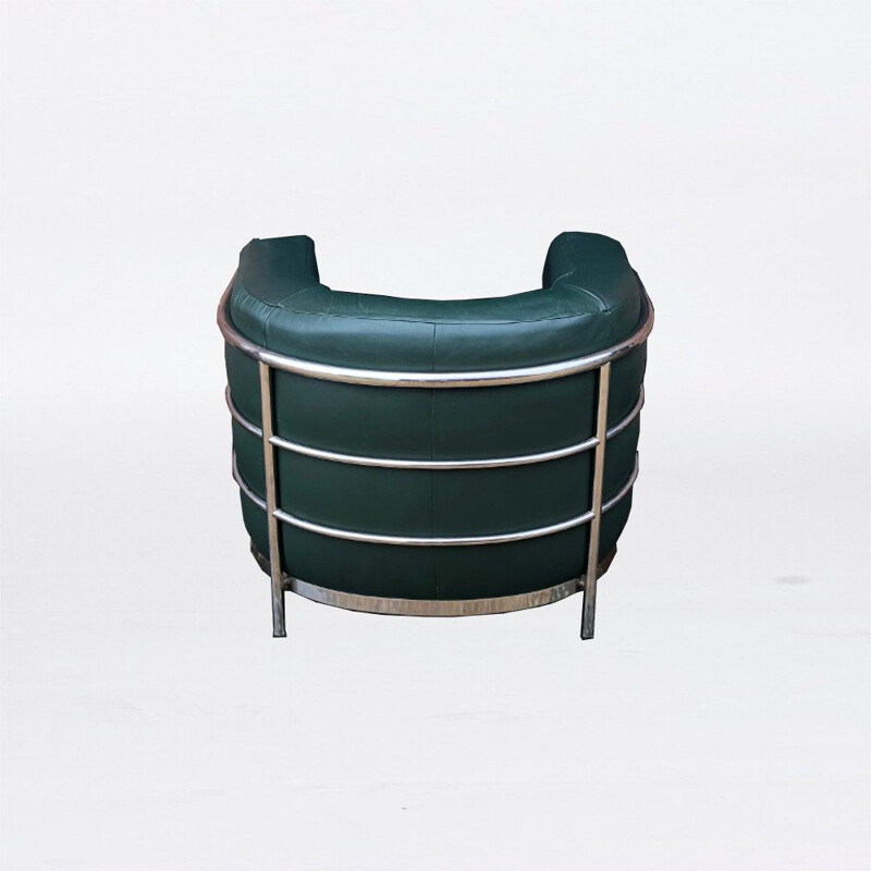 Vintage green leather linving room set ONDA by Zanotta