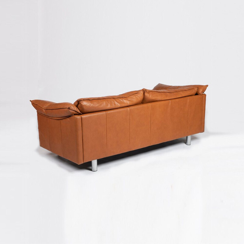 Vintage 2.5 seat leather sofa - Denmark 1970