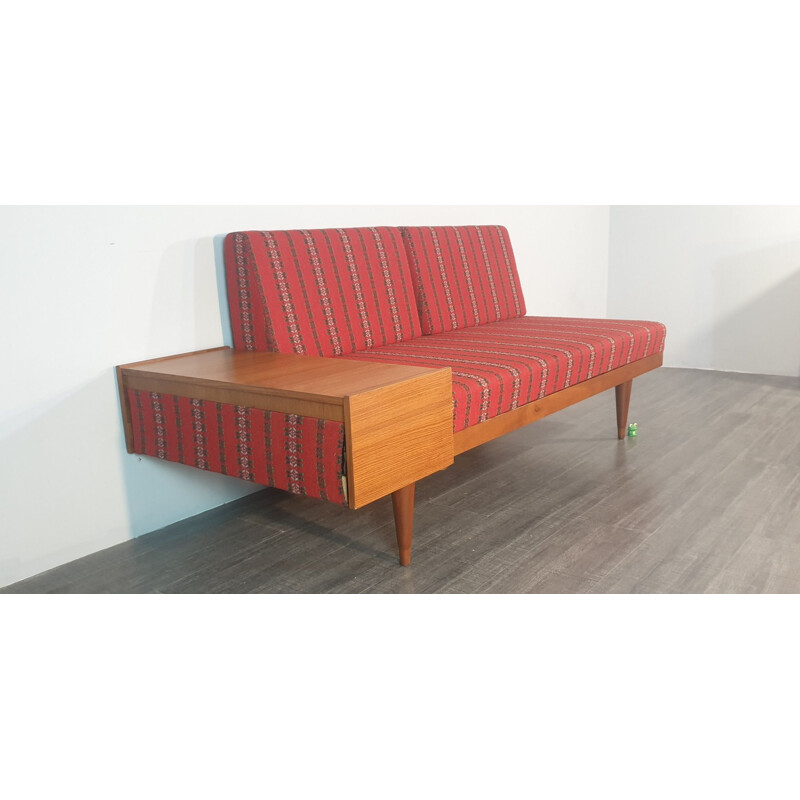 Red vintage convertible sofa by Ingmar Relling for Ekornes 1960