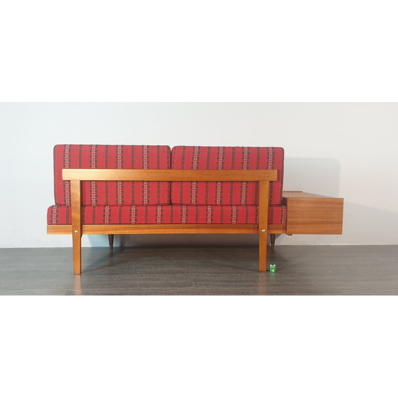 Red vintage convertible sofa by Ingmar Relling for Ekornes 1960