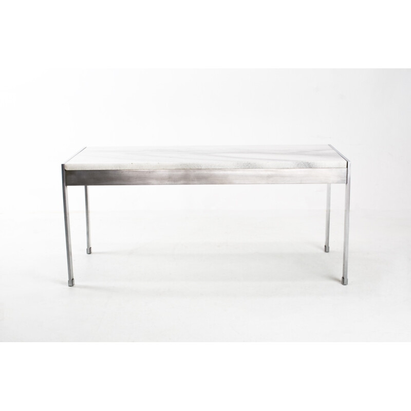 Artifort marble and chromed steel coffee table, Kho LIANG LE - 1950s